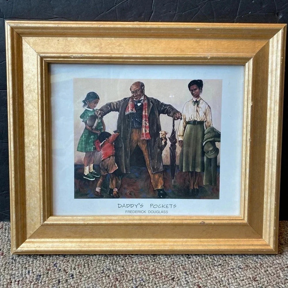 VTG Painting Frame Daddy’s Pocket Frederick Douglass American Social Reformer - Picture 7 of 9
